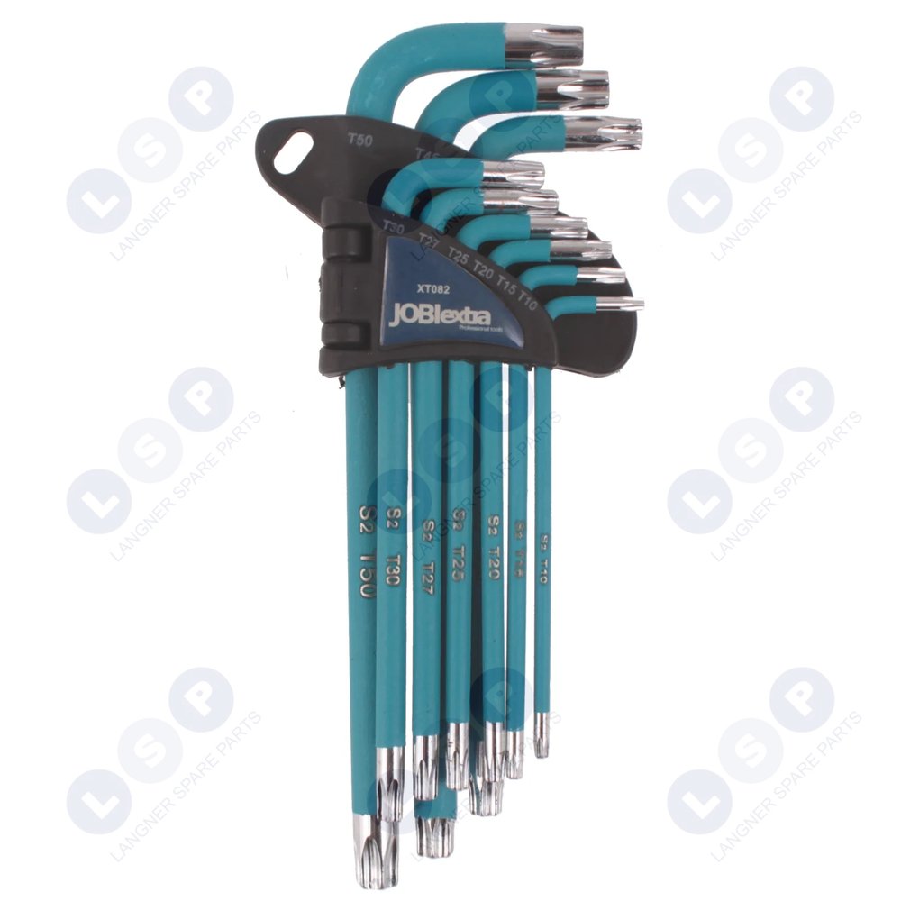 Torx súprava s otvorom T10-T50 ″JOBIextra″ s2 9 kusov. zafarbené na modro